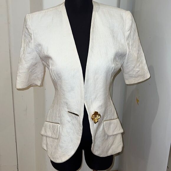 Made in France matching vintage set jacket and skirt white - Picture 1 of 5